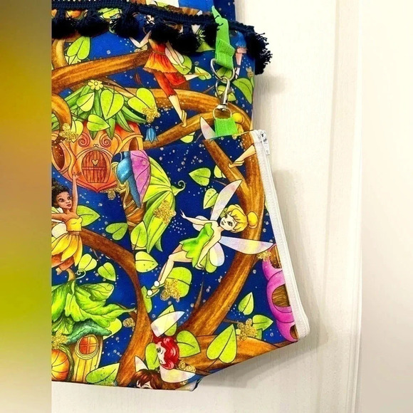 Tinker Bell Fairy Themed Custom Made Purse Tote and Matching Attached Zipper Bag - Picture 3 of 12